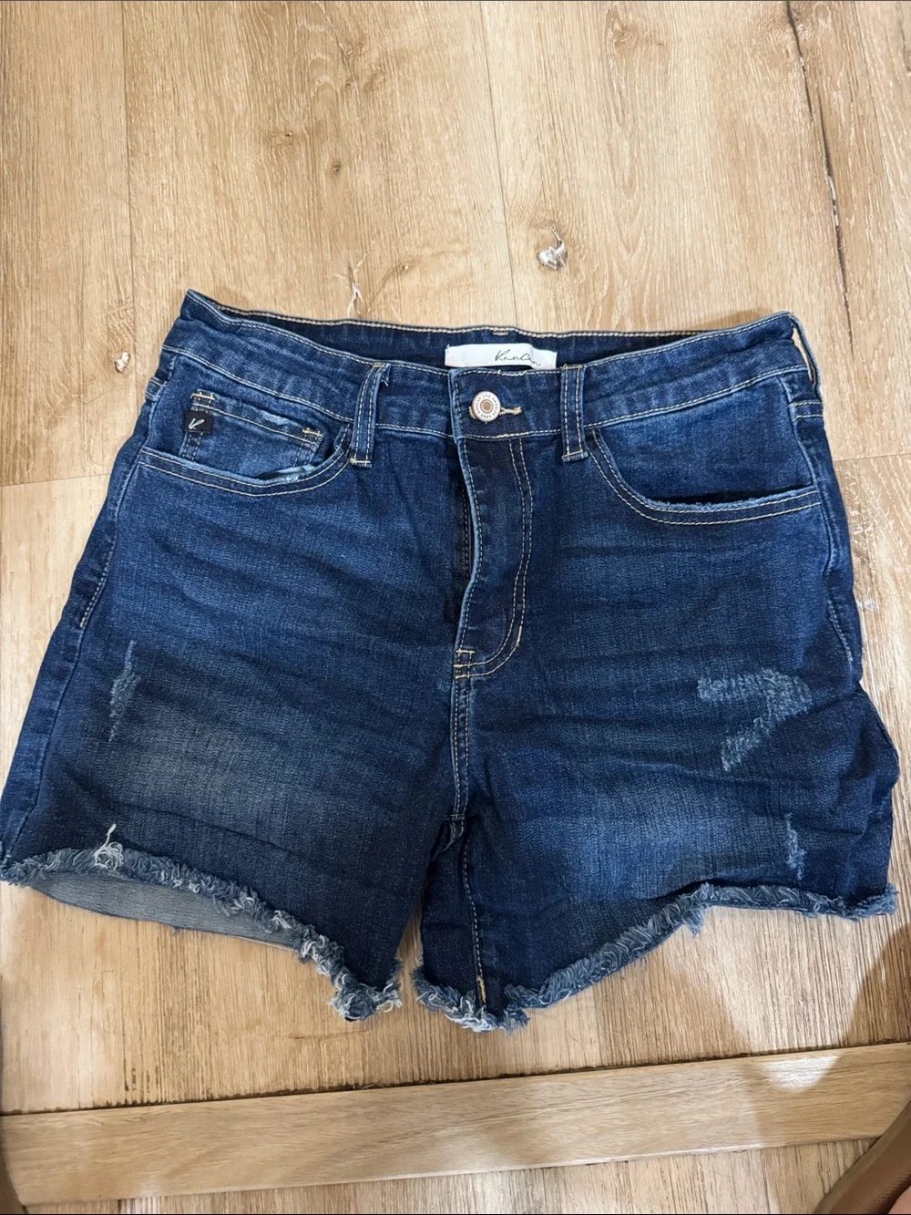 Kancan cutoff Distressed Denim Shorts - Blue
